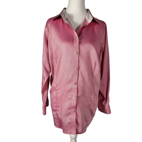 Talbots women"s Long Sleeve Button Down Shirt Career Office Pink Size Unknown - Picture 4 of 8
